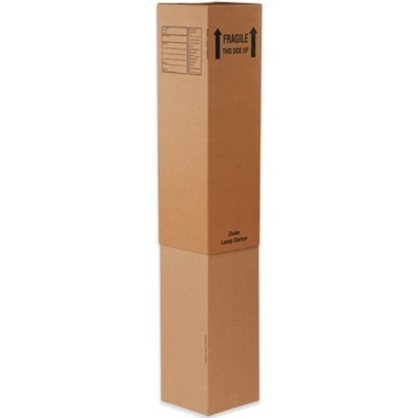 Box Packaging Inner Lamp Cardboard Corrugated Boxes, 12"L x 12"W x 46"H, Kraft INNERLAMP